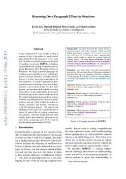 Reasoning Over Paragraph Effects in Situations