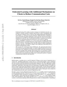 Federated Learning with Additional Mechanisms on Clients to Reduce
  Communication Costs