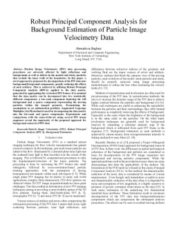 Robust Principal Component Analysis for Background Estimation of
  Particle Image Velocimetry Data