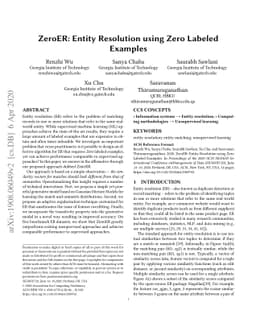 ZeroER: Entity Resolution using Zero Labeled Examples
