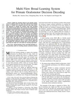 Multi-View Broad Learning System for Primate Oculomotor Decision
  Decoding