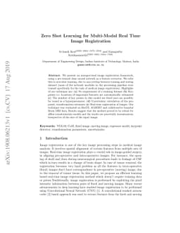 Zero Shot Learning for Multi-Modal Real Time Image Registration
