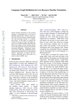 Language Graph Distillation for Low-Resource Machine Translation