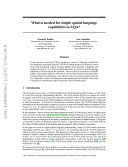 What is needed for simple spatial language capabilities in VQA?