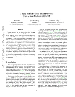 A Delay Metric for Video Object Detection: What Average Precision Fails
  to Tell