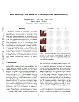 Distill Knowledge from NRSfM for Weakly Supervised 3D Pose Learning