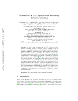 StreamNet: A DAG System with Streaming Graph Computing