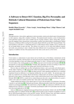A Software to Detect OCC Emotion, Big-Five Personality and Hofstede
  Cultural Dimensions of Pedestrians from Video Sequences