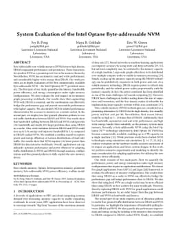 System Evaluation of the Intel Optane Byte-addressable NVM