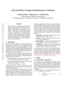 Adversarial Defense by Suppressing High-frequency Components
