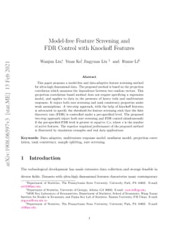 Model-free Feature Screening and FDR Control with Knockoff Features