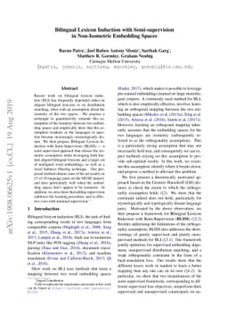 Bilingual Lexicon Induction with Semi-supervision in Non-Isometric
  Embedding Spaces
