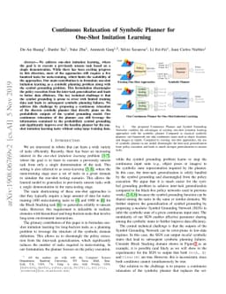 Continuous Relaxation of Symbolic Planner for One-Shot Imitation
  Learning