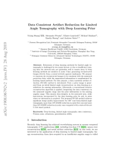 Data Consistent Artifact Reduction for Limited Angle Tomography with
  Deep Learning Prior
