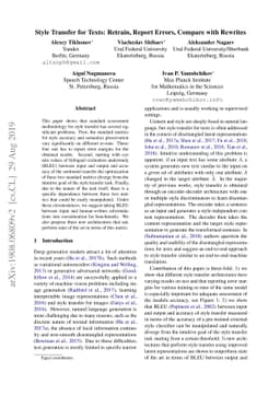 Style Transfer for Texts: Retrain, Report Errors, Compare with Rewrites