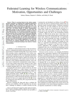 Federated Learning for Wireless Communications: Motivation,
  Opportunities and Challenges