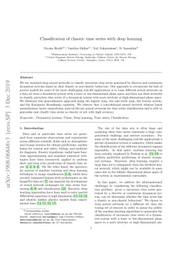 Classification of chaotic time series with deep learning