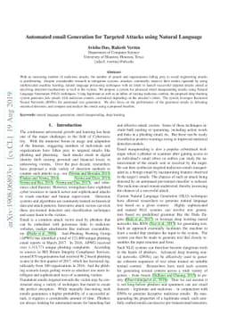 Automated email Generation for Targeted Attacks using Natural Language