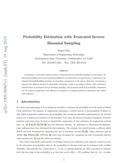 Probability Estimation with Truncated Inverse Binomial Sampling