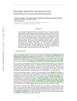 Encoder-Agnostic Adaptation for Conditional Language Generation
