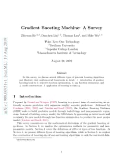 Gradient Boosting Machine: A Survey