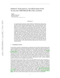Improve variational autoEncoder with auxiliary softmax multiclassifier