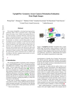 UprightNet: Geometry-Aware Camera Orientation Estimation from Single
  Images