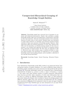 Unsupervised Hierarchical Grouping of Knowledge Graph Entities