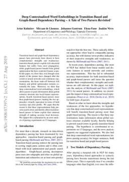 Deep Contextualized Word Embeddings in Transition-Based and Graph-Based
  Dependency Parsing -- A Tale of Two Parsers Revisited