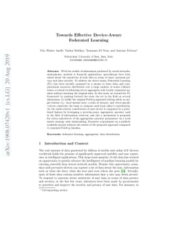 Towards Effective Device-Aware Federated Learning