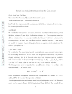 Results on standard estimators in the Cox model