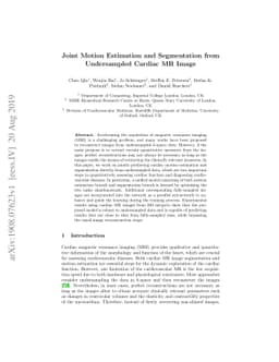 Joint Motion Estimation and Segmentation from Undersampled Cardiac MR
  Image