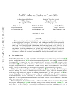 AdaCliP: Adaptive Clipping for Private SGD