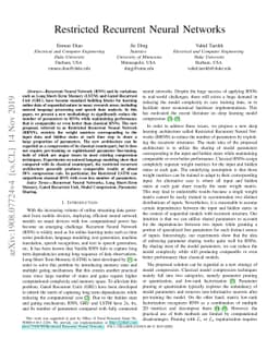 Restricted Recurrent Neural Networks