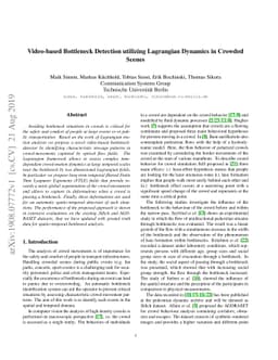 Video-based Bottleneck Detection utilizing Lagrangian Dynamics in
  Crowded Scenes