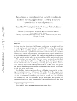Importance of spatial predictor variable selection in machine learning
  applications -- Moving from data reproduction to spatial prediction