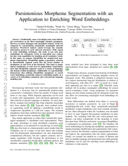 Parsimonious Morpheme Segmentation with an Application to Enriching Word
  Embeddings