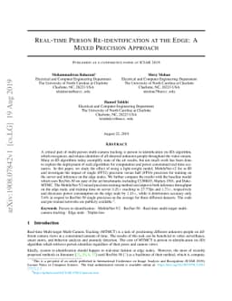 Real-time Person Re-identification at the Edge: A Mixed Precision
  Approach