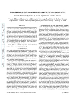Similarity Learning for Authorship Verification in Social Media