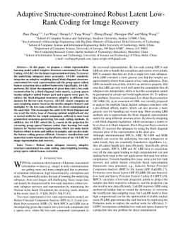 Adaptive Structure-constrained Robust Latent Low-Rank Coding for Image
  Recovery