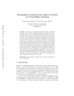 DomainSiam: Domain-Aware Siamese Network for Visual Object Tracking