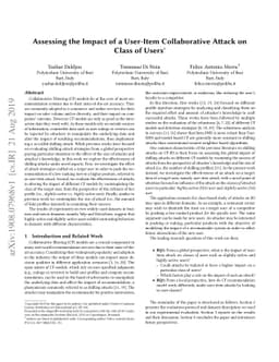 Assessing the Impact of a User-Item Collaborative Attack on Class of
  Users