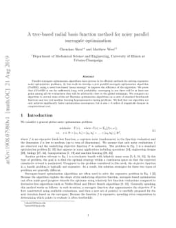 A tree-based radial basis function method for noisy parallel surrogate
  optimization