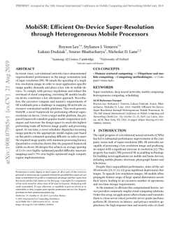 MobiSR: Efficient On-Device Super-Resolution through Heterogeneous
  Mobile Processors