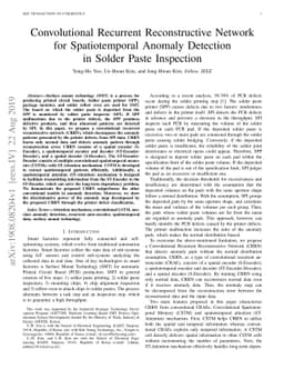Convolutional Recurrent Reconstructive Network for Spatiotemporal
  Anomaly Detection in Solder Paste Inspection