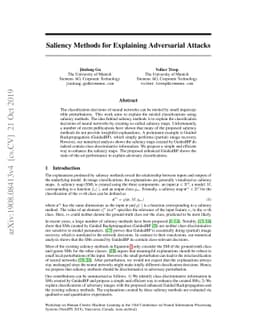 Saliency Methods for Explaining Adversarial Attacks