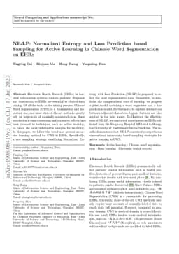 NE-LP: Normalized Entropy and Loss Prediction based Sampling for Active
  Learning in Chinese Word Segmentation on EHRs