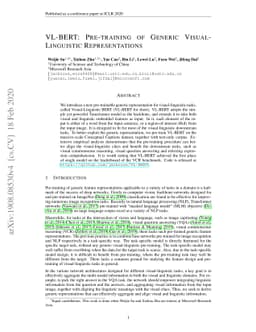 VL-BERT: Pre-training of Generic Visual-Linguistic Representations