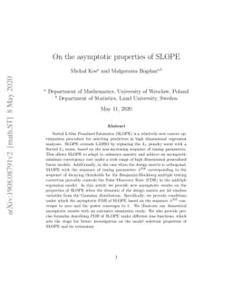 On the asymptotic properties of SLOPE
