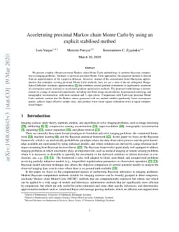 Accelerating proximal Markov chain Monte Carlo by using an explicit
  stabilised method